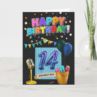 Feliz 14ª tarjeta de cumpleaños