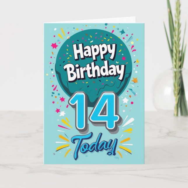 Feliz 14ª tarjeta de cumpleaños (Anverso)
