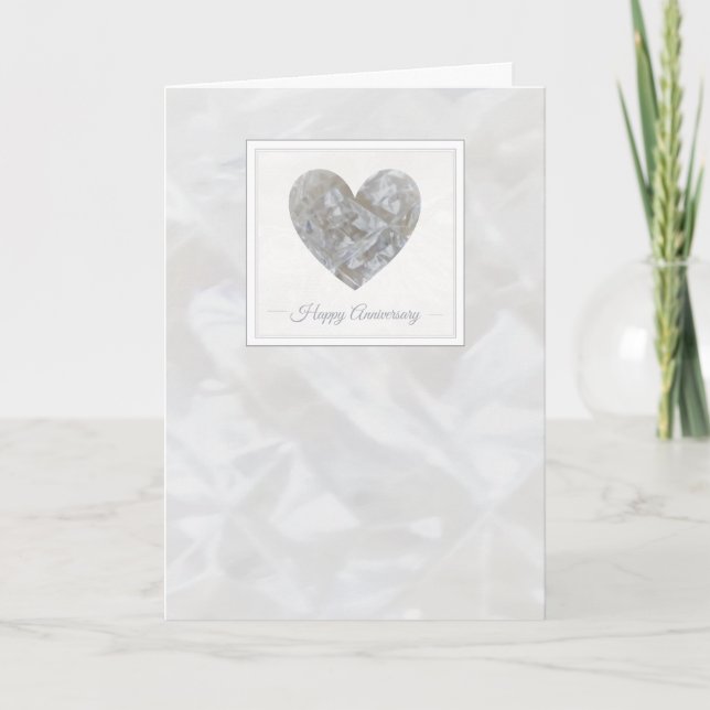 Feliz 15º aniversario Boda tarjeta de corazón de c (Anverso)