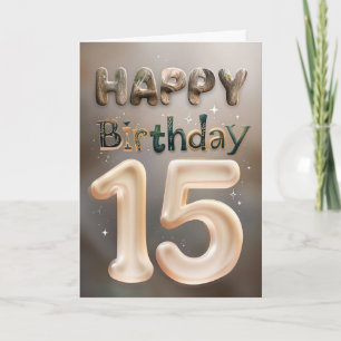 Feliz 15.ª tarjeta de cumpleaños