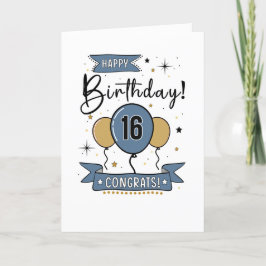 Feliz 16ª tarjeta de cumpleaños