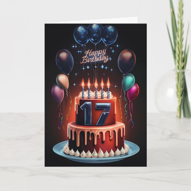 Feliz 17.ª tarjeta de cumpleaños (Anverso)