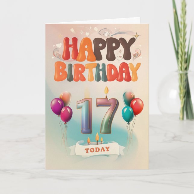 Feliz 17.ª tarjeta de cumpleaños (Anverso)