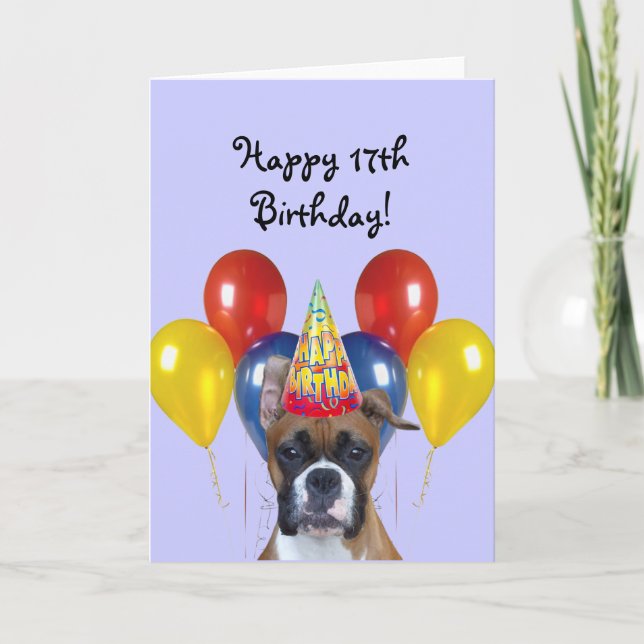 Feliz 17.ª tarjeta de felicitación de Boxer por cu (Anverso)