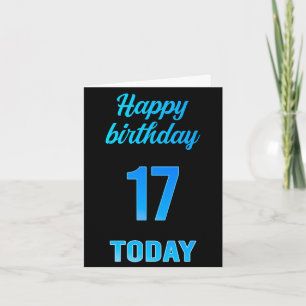 Feliz 17 cumpleaños Gran tarjeta de niño negro y a