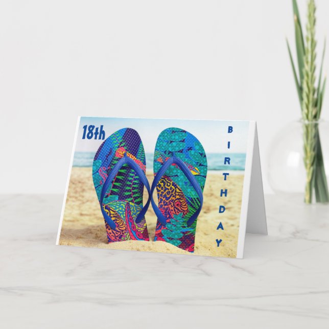 FELIZ *18º* CUMPLEAÑOS CON Tarjeta FLIP FLOPS (Anverso)