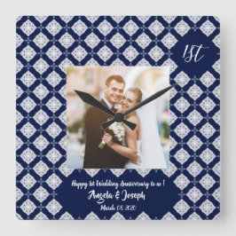 Feliz 1° aniversario foto decorativa Reloj