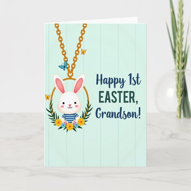 Feliz 1er Pascua Tarjeta para Nieto (Anverso)