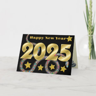 Feliz 2025 Año de la Serpiente Tarjeta Plana