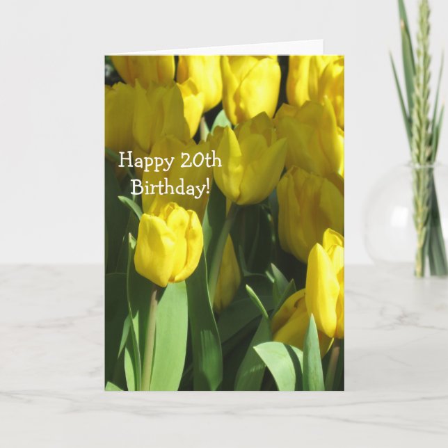 Feliz 20.º cumpleaños tarjeta de bienvenida de tul (Anverso)