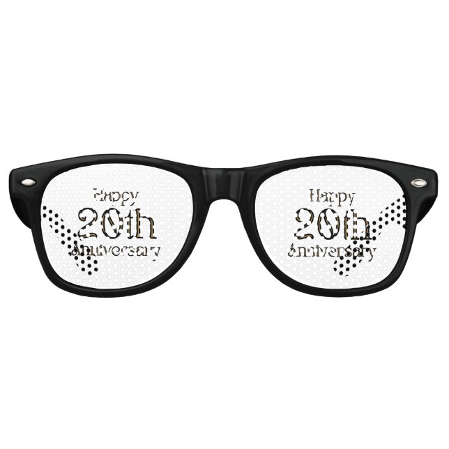 Feliz 20° Aniversario Fiesta Gafas de Sol Retro (Anverso)