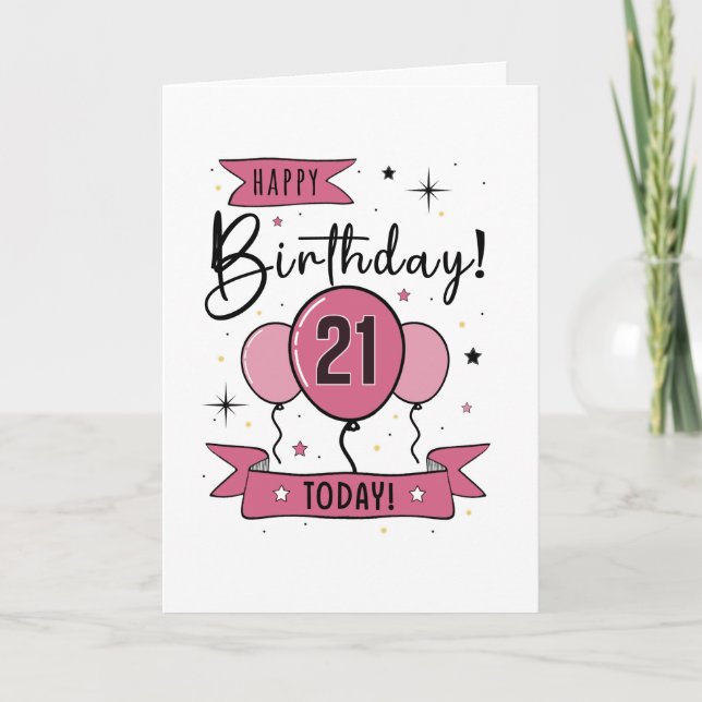 Feliz 21ª tarjeta de cumpleaños (Anverso)