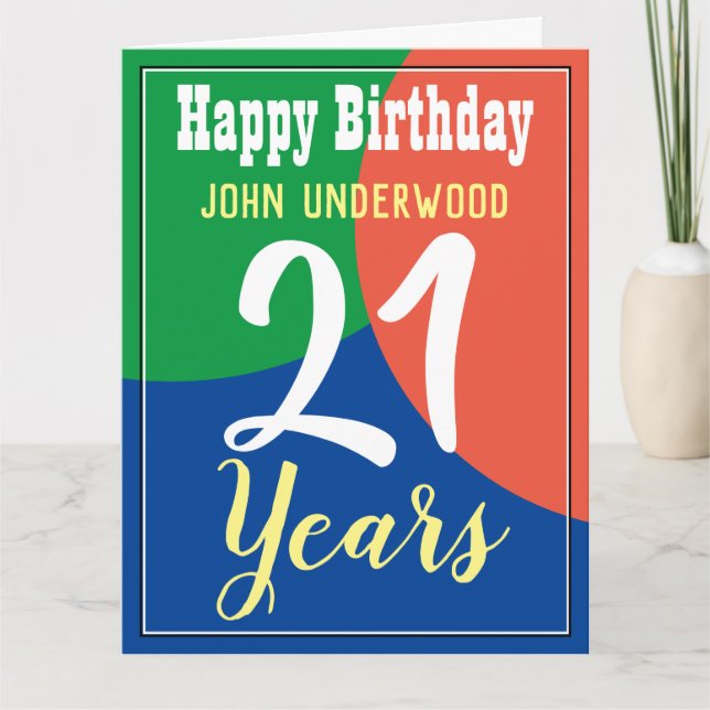 Feliz 21ª tarjeta de cumpleaños (Anverso)