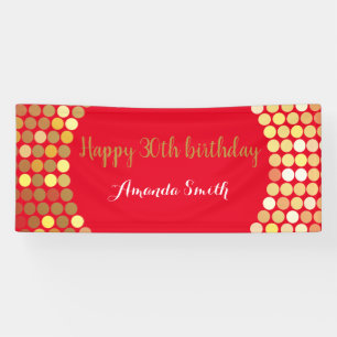 Feliz 21.ª Pancarta de cumpleaños Purpurina Red Go