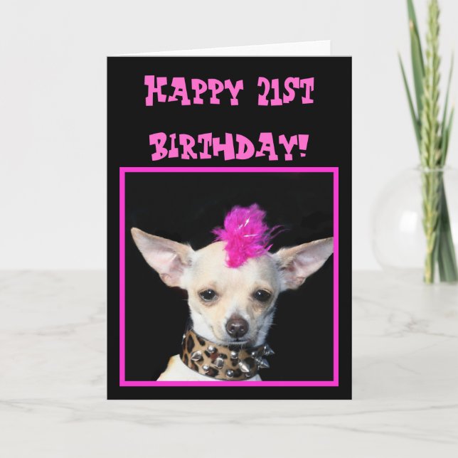 Feliz 21 cumpleaños, tarjeta de saludo al Punk Chi (Anverso)