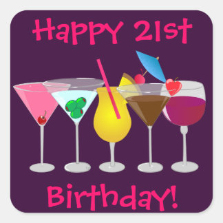 Feliz 21 de cumpleaños Fiesta bebe Pegatinas