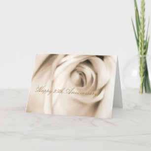 Feliz 25º aniversario de la tarjeta de rosa