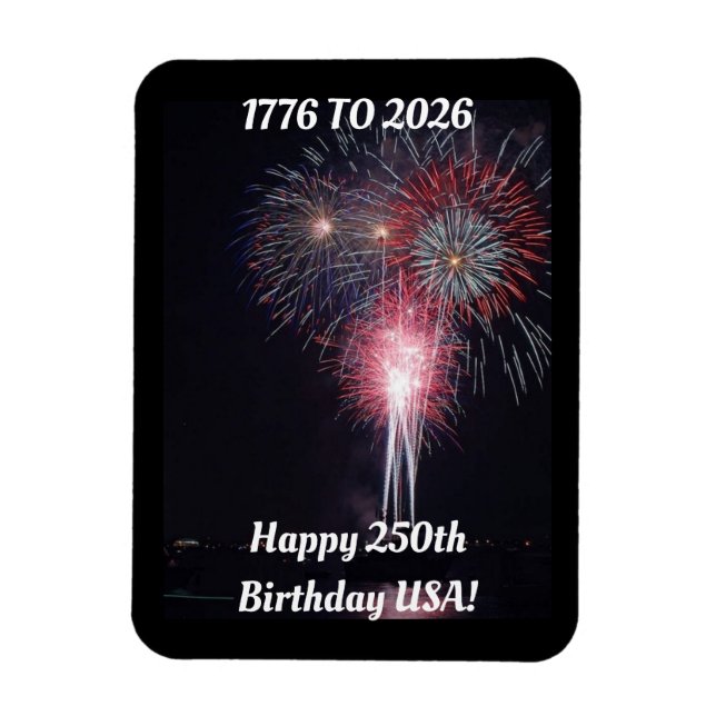 Feliz 250 cumpleaños USA Imán (Vertical)