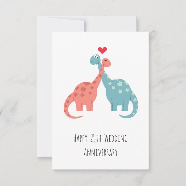 Feliz 25° Aniversario Boda Dinosaurios (Anverso)