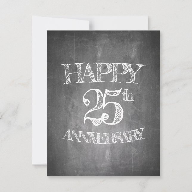 Feliz 25 aniversario en pizarra (Anverso)