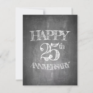 Feliz 25 aniversario en pizarra
