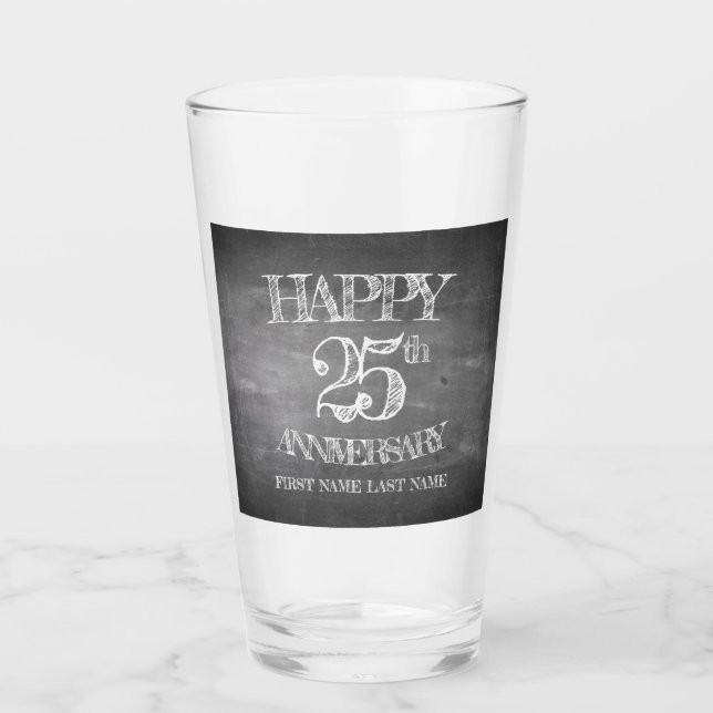 Feliz 25 aniversario en pizarra (Anverso)