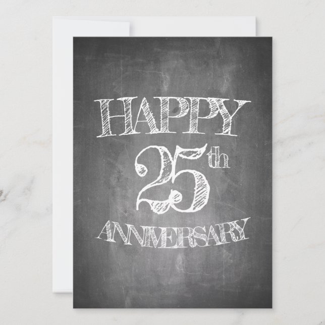 Feliz 25 aniversario en pizarra (Anverso)
