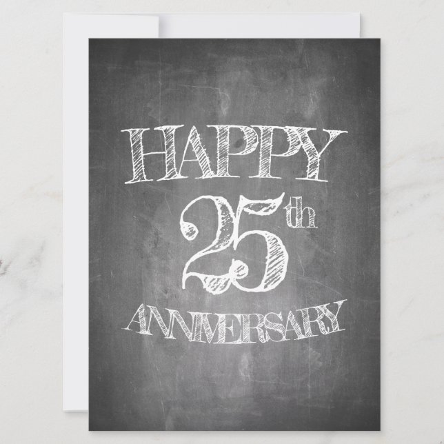 Feliz 25 aniversario en pizarra (Anverso)
