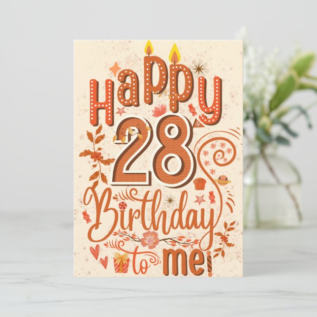 feliz 28 de cumpleaños para mí -aniversario de joy (Anverso de pie)
