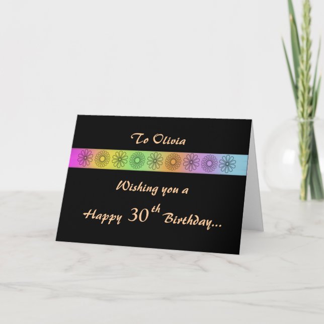 Feliz 30.ª tarjeta de cumpleaños de Personalizable (Anverso)