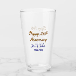 Feliz 30° aniversario de boda de oro azul real