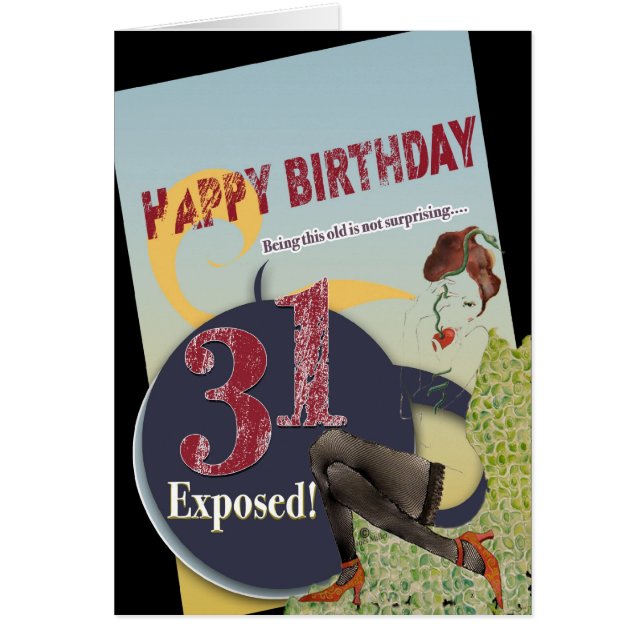 Feliz 31 cumpleaños a la señora sensual expuesta (Frente)