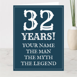 Feliz 32.ª tarjeta de cumpleaños para novio o pare