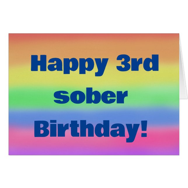 Feliz 3 cumpleaños sobrio (Anverso (Horizontal))