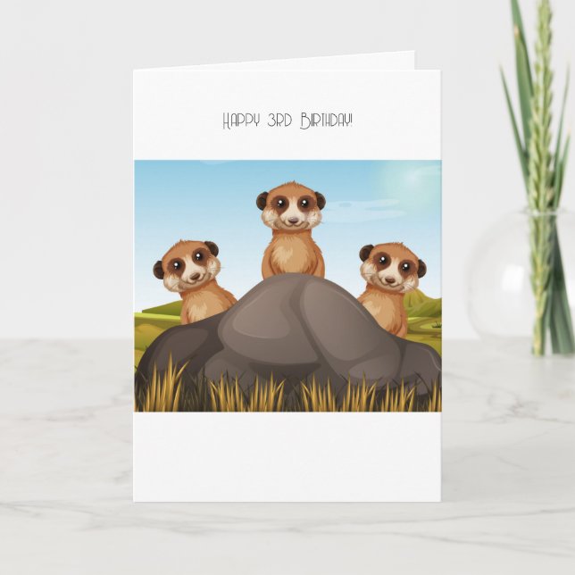 Feliz 3 cumpleaños, tarjeta (Anverso)