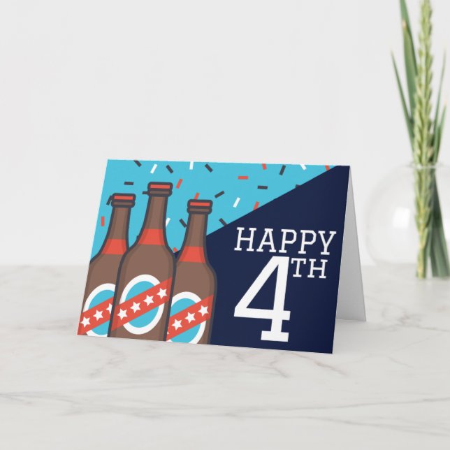 Feliz 4ª tarjeta de cerveza (Anverso)