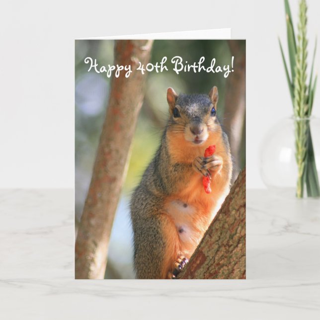 Feliz 40.ª tarjeta de bienvenida de cumpleaños Squ (Anverso)