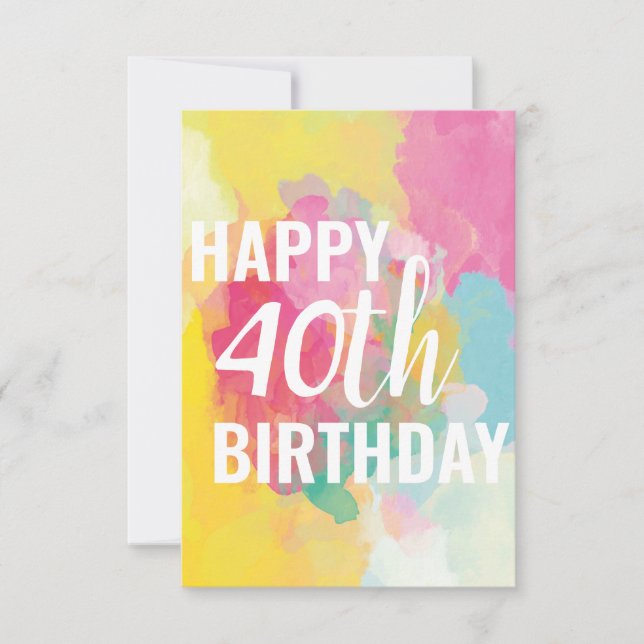 Feliz 40.ª Tarjeta de Cumpleaños ("Gradientes de A (Anverso)