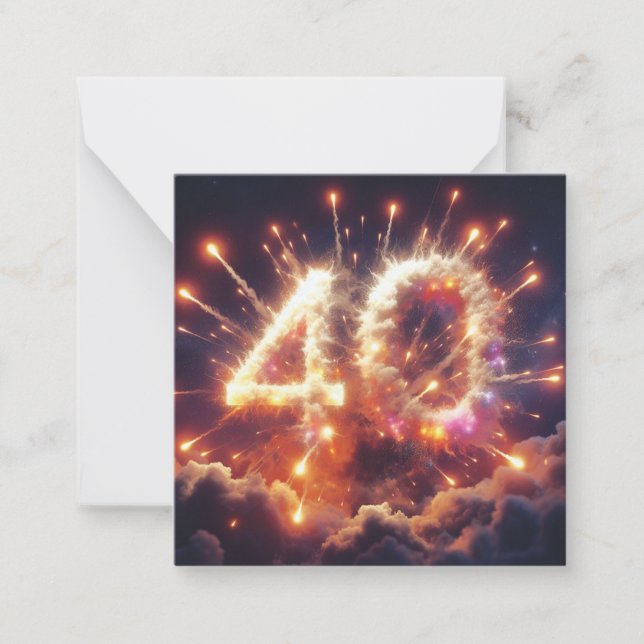 Feliz 40.ª Tarjeta de felicitación B-Day (Anverso)