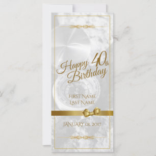 Feliz 40 cumpleaños con el arco dorado