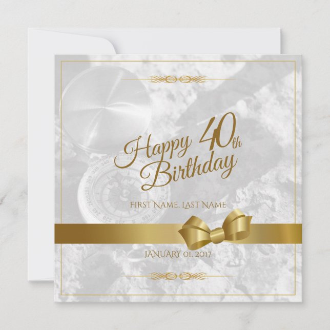 Feliz 40 cumpleaños con el arco dorado (Anverso)