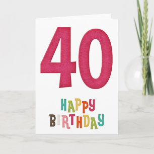 Feliz 40 cumpleaños diseño de tarjetas de felicita