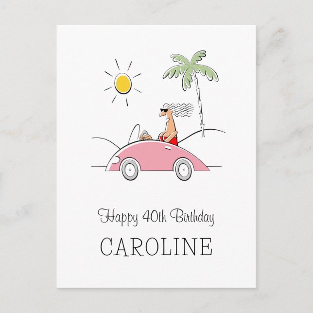 Feliz 40° cumpleaños Graciosa tarjeta humorística  (Anverso)