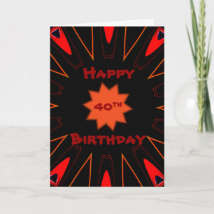 Feliz 40° cumpleaños, tarjeta de felicitación Retr