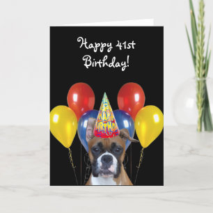 Feliz 41º cumpleaños Boxer Dog tarjeta de saludo