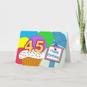 Feliz 45ª tarjeta de cumpleaños