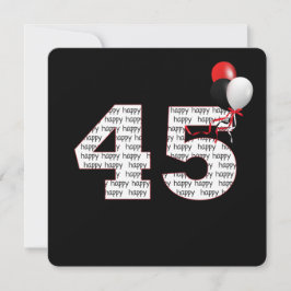 Feliz 45º Cumpleaños Por Invitación Negra