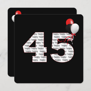 Feliz 45º Cumpleaños Por Invitación Negra