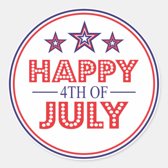 Feliz 4 De Julio A Los Pegatinas Favores (Anverso)
