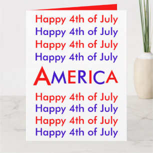 Feliz 4 de julio, América, tarjeta de felicitación